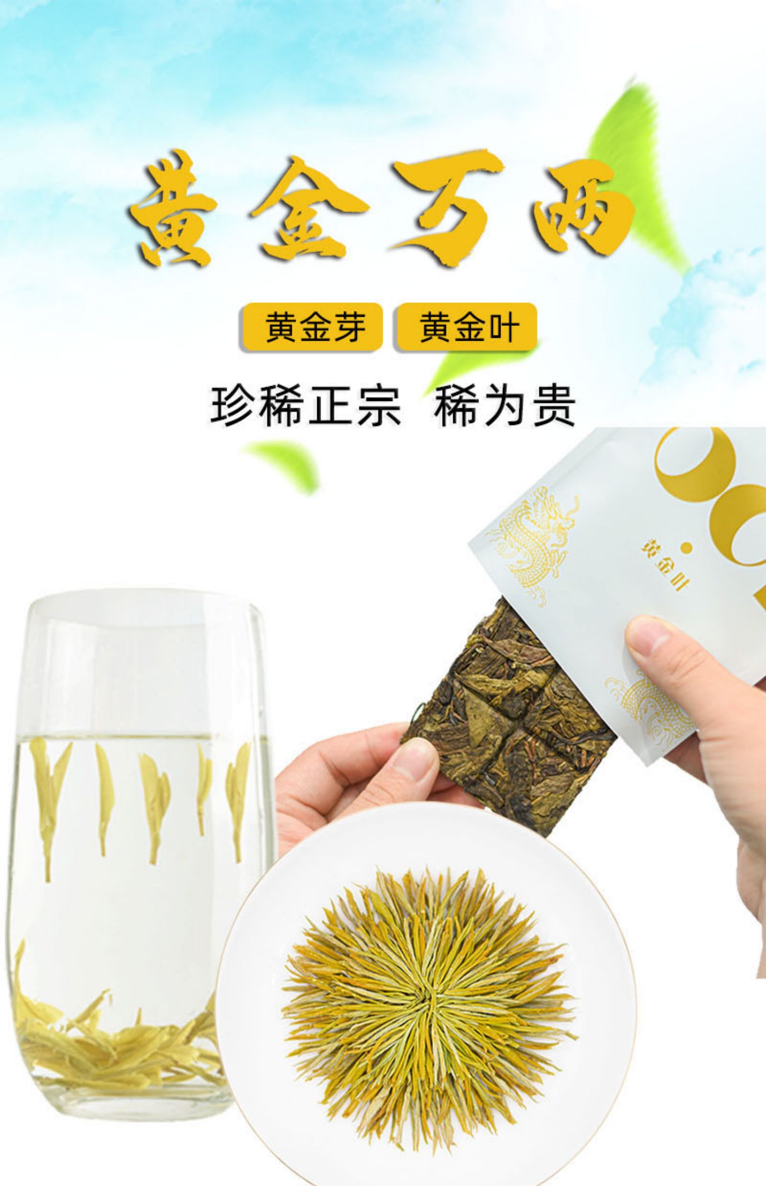 300g安吉白茶黄金芽茶叶新茶绿茶