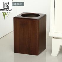 Chinese solid wood retro garbage bin for home living room Kitchen Creative Wooden Toilet Toilet room Toilet Room