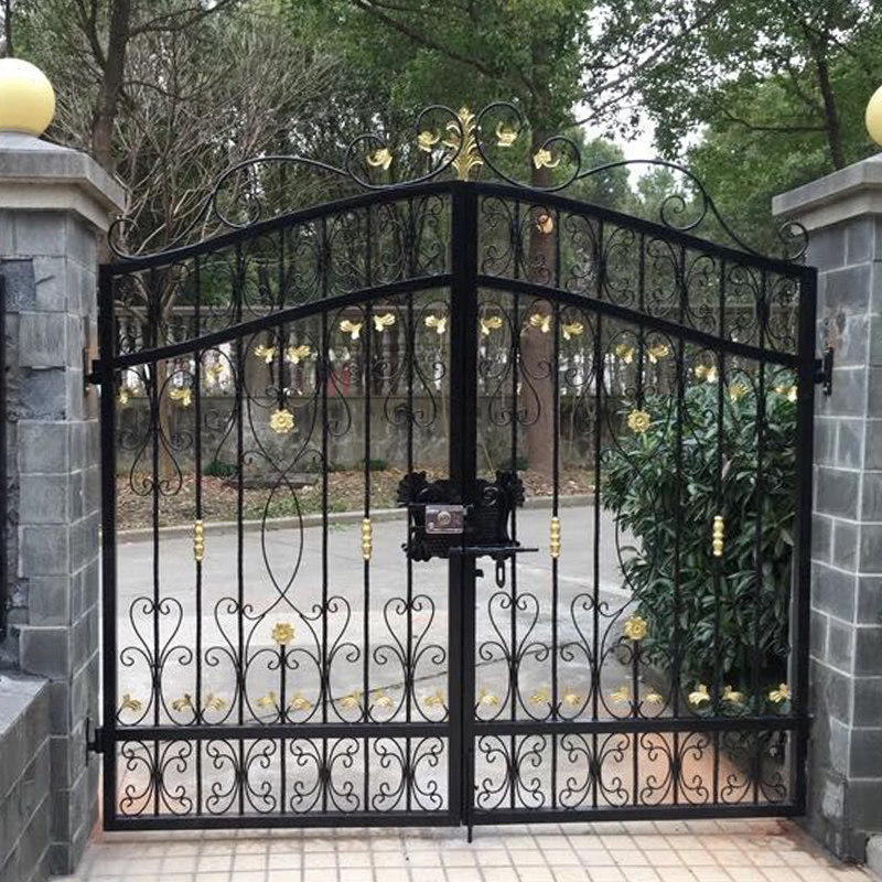 Outdoor Iron Art Gate Courtyard Door Villa open door Community rural walled fence Gate European-style garden door customisation
