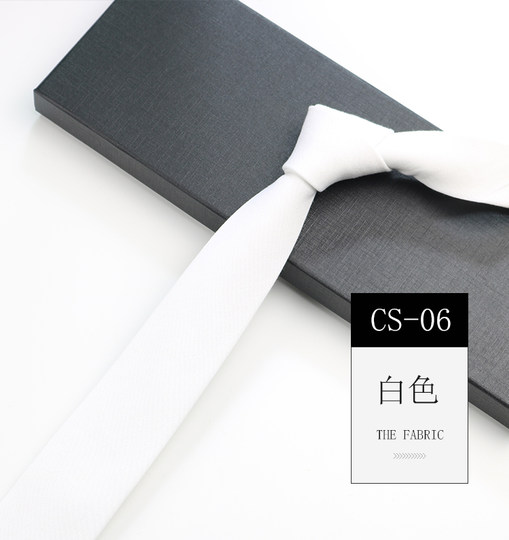 Men's Korean-Style Tie, Narrow 6cm, Hand-Tied, Casual, Professional Shirt, Artistic, Simple, Women's College Style, Black and Gray Solid Color Tie