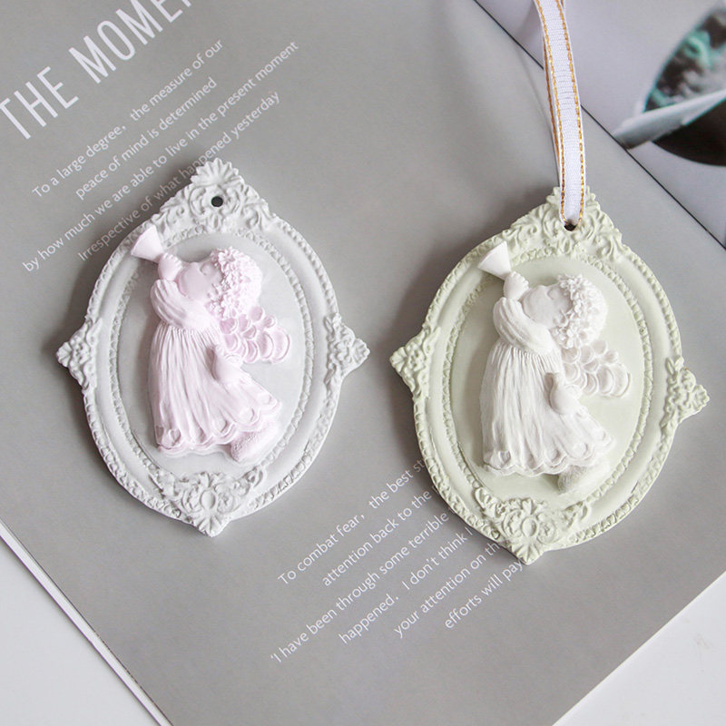 Beauty Muel Diyly Fragrant Lavender Plaster Listing Angel Silicone Mold On-board Enlarge Aroma Stone Peace Angel Listing Mold