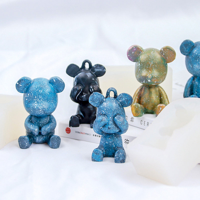 Beauty Mule Korea Nets Red Incense Plaster Little Bear Molds Die Diy Fragrant Lavender Plaster Violence Cute Bear Silicone Molds