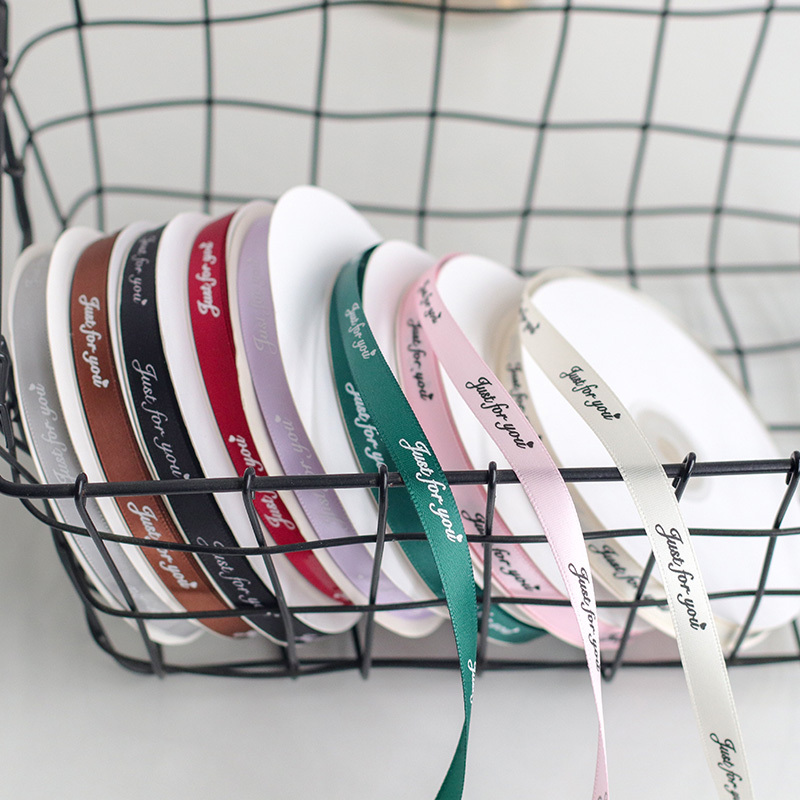 Meimuer 1cm Wide English Letter Ribbon DIY Aromatherapy Wax Flakes Plaster Tag Hanging Rope Bow Dried Flower Ribbon