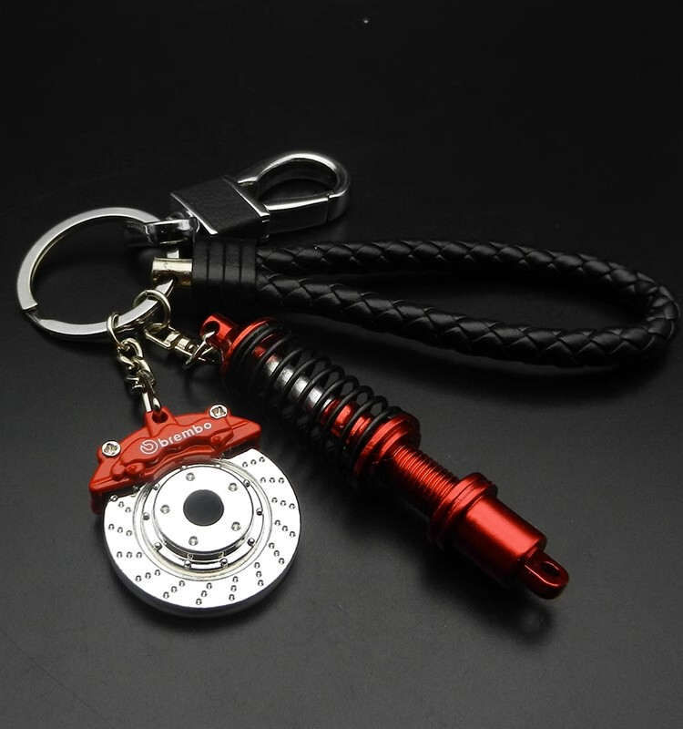 Jdm Modified Personalized Metal Keychain for Cars and Motorcycles, Shock Absorber, Brake Disc Keychain Pendant Decoration