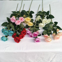 New new long pole with 6 heads of heart-wrapped peonies shooting props wedding flowers bride holding flowers bouquet of simulated peonies