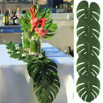 New Turtle Leaf Table Runner Placemat Wall Decoration Green Leaves Simulation Plant Fake Flowers 12 Pieces 35*29c