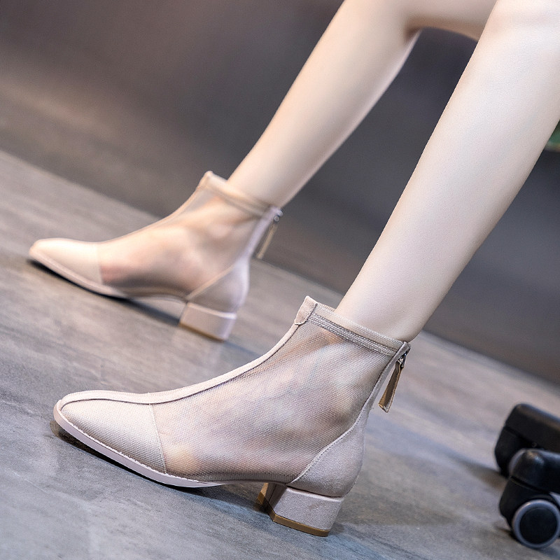 2021 New Women's Shoes Mesh Yarn Hollowed-out Martin Boots Summer Thin Air style 100 hitch and cool boots Feminists