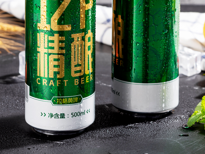 【摆谱】青岛大麦原浆黄啤酒12听