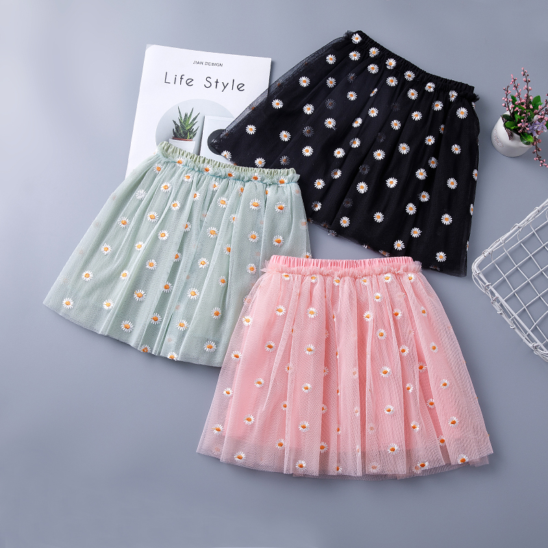 Girl Half Body Dress 2022 Summer Dress New Foreign Pie Small Zou Ju Children Yarn Dress Fluffy Skirt Girl Mesh Yarn Short Skirt