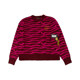 ແຕ້ມໜ້າຍິ້ມຍີ່ຫໍ້ trendy American embroidered letters wavy striped sweater high street loose casual couple wear sweater