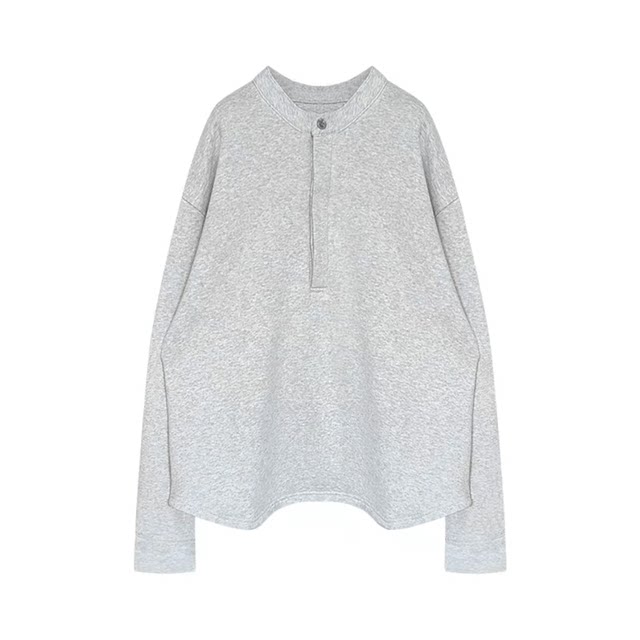 Fear of GodFOG Season 7 High Street European Loose Casual Yang Nana Same Button Henley Collar Sweatshirt