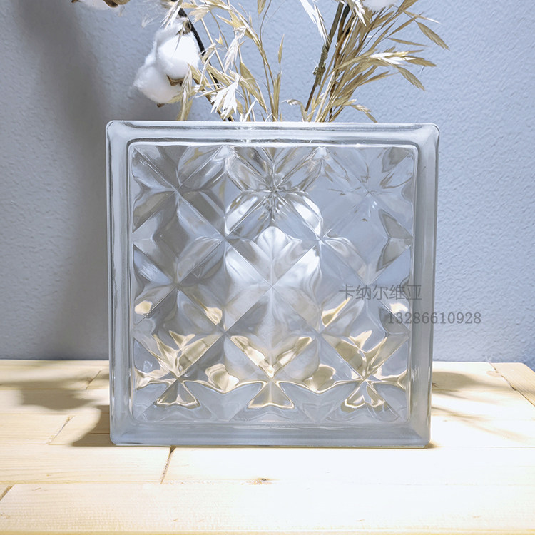 Imported large flower lattice light transmission translucent square hollow glass brick make-up room Xuan guan bedroom Toilet Partition Wall