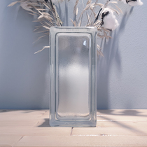 Import 90X190X80 Eurosign small orange peel print half brick light transmission opaque square hollow glass brick partition wall