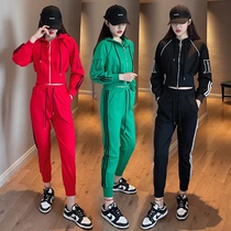 Eurosport Leisure Suit Womens Spring 2022 New Conspiculess Ocean Gas Small Tall Waist Minus-waist Weater Two sets