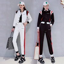 European goods sports and leisure baseball suit womens spring and autumn 2022 high-end age-reducing jacket sweater fried street two-piece set