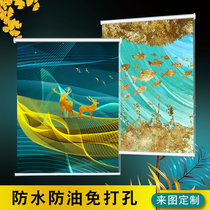 Light luxury roller blind non-perforated toilet bathroom anti-light bathroom waterproof kitchen heat insulation sunscreen sunshade curtain