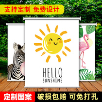 Roller blinds non-perforated toilet bathroom toilet waterproof kitchen blackout window curtain hand pull lift small curtain