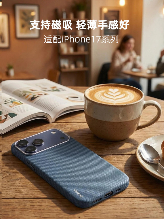 Pinison 400D Vectran Fiber Blue Ultra-Fine Grain Silver Accents iPhone Case
