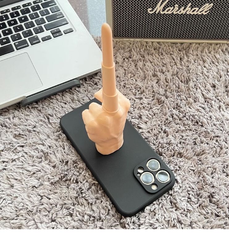Big Middle Finger Funny Spoof Telescopic Stand 3D Niche Samsung Phone Case