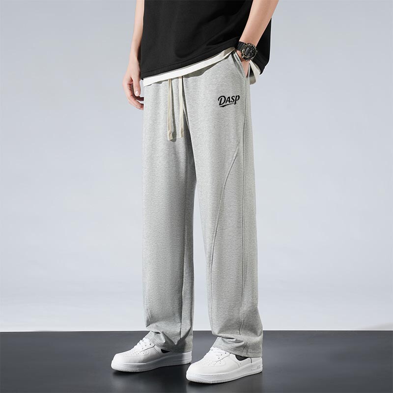 Dasp Trendy Men's Casual Sports Pants, Pure Cotton, Summer Thin Style, Loose Straight-Leg, Breathable, Versatile Sweatpants for Men