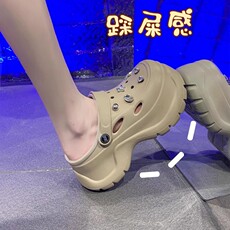 Сандалии 卓诗妮洞洞鞋女款夏季外穿防滑厚底松糕包头拖鞋女水钻时尚沙滩鞋
