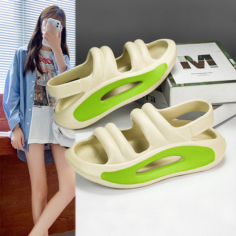 Tread Comfort Sandals Women Eva Material Summer Wear Non-slip Breathable Big Code 41-43 Adolescent Girl Beach Dongle Shoes-Taobao