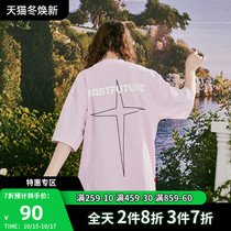 GRKC basic cross star logo short sleeve tide card Hip Hop Street print loose mens and womens T-shirt summer country tide top