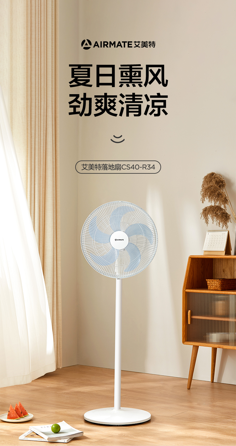 艾美特  5叶立式循环电风扇 图1