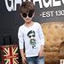 Boys dài sleevet T-shirt mùa xuân và mùa thu váy trong quần áo mùa thu trẻ em lớn của bên ngoài mặc chàng trai đáy bông. 