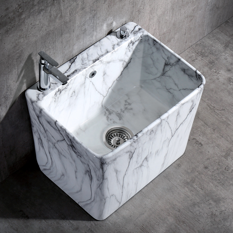 Color ceramic mop pool stone veins with holes Mop Pool Side Drain Spills Home Mound Pool Nordic Floor Sink-Taobao