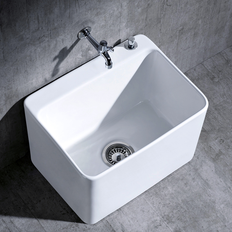 Height only 35cm Large number of ceramic mop pool Balcony Washing Ground Wash Basin Ptrough Toilet Table Control Anti-Clogging Mop Pool-Taobao