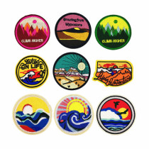  Fashion round cloth stickers Personality three-dimensional patch stickers Down jacket decorative cloth labels Clothes decals diy accessories stickers
