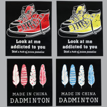  New large jacket luggage back decorative cloth label handmade screen offset printing does not fade printing label clothing accessories