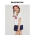 Paddington Bear Paddington Bear Kids Girls Summer New Loose Letters Offset Áo phông - Áo thun