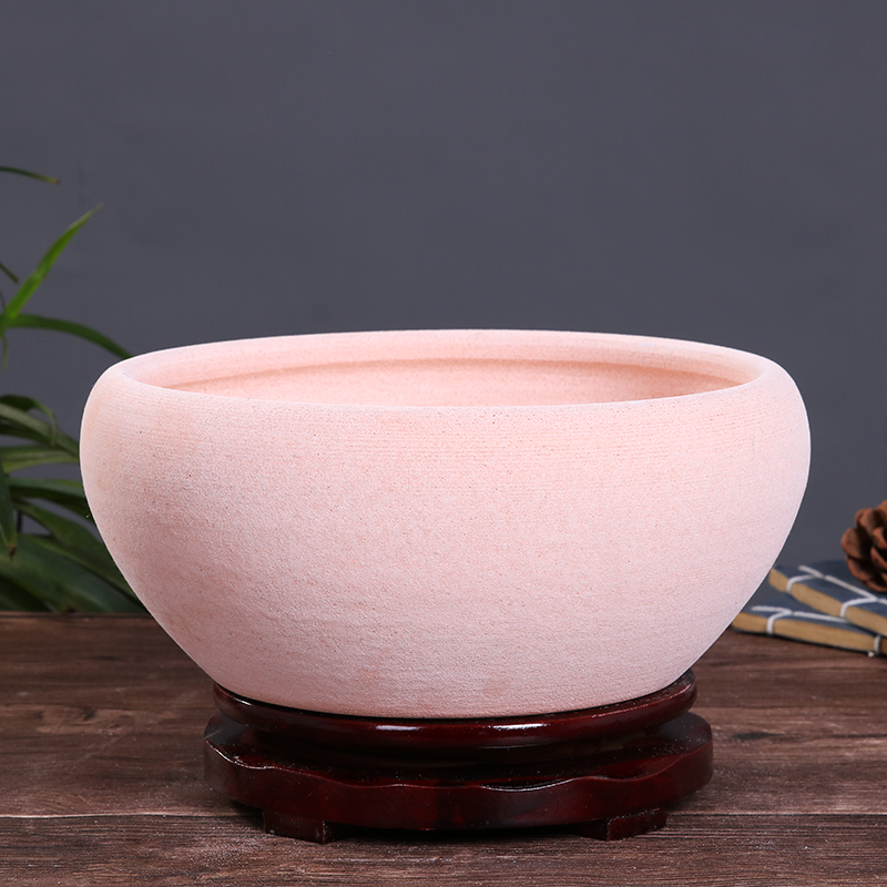 Jingdezhen ceramic aquarium tortoise cylinder large desktop goldfish bowl lotus feng shui sleep flowerpot refers to basin cylinder porcelain basin