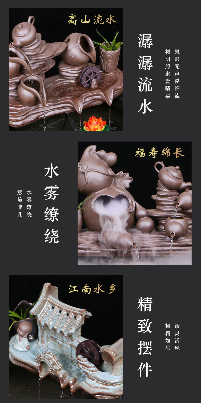 Jingdezhen ceramic goldfish bowl sitting room floor balcony office home furnishing articles circulating water courtyard big fish tank