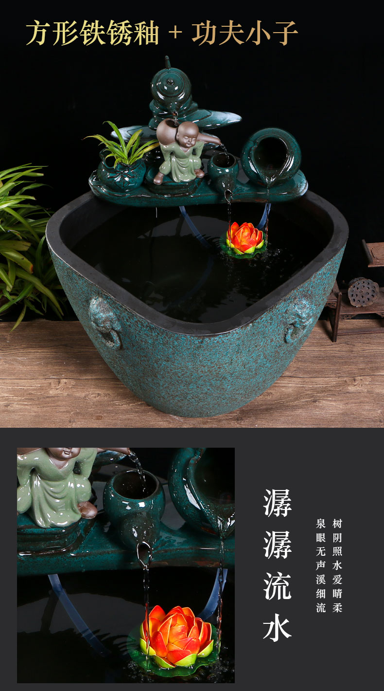 Jingdezhen thick some ceramic porcelain basin of aquarium water lily lotus large cylinder cylinder tank tortoise goldfish bowl lotus basin water furnishing articles