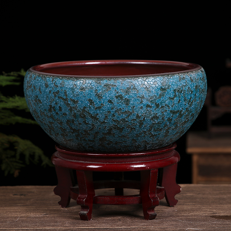 Jingdezhen ceramic aquarium desktop furnishing articles geomancy fortune restoring ancient ways goldfish bowl lotus lotus basin large tortoise