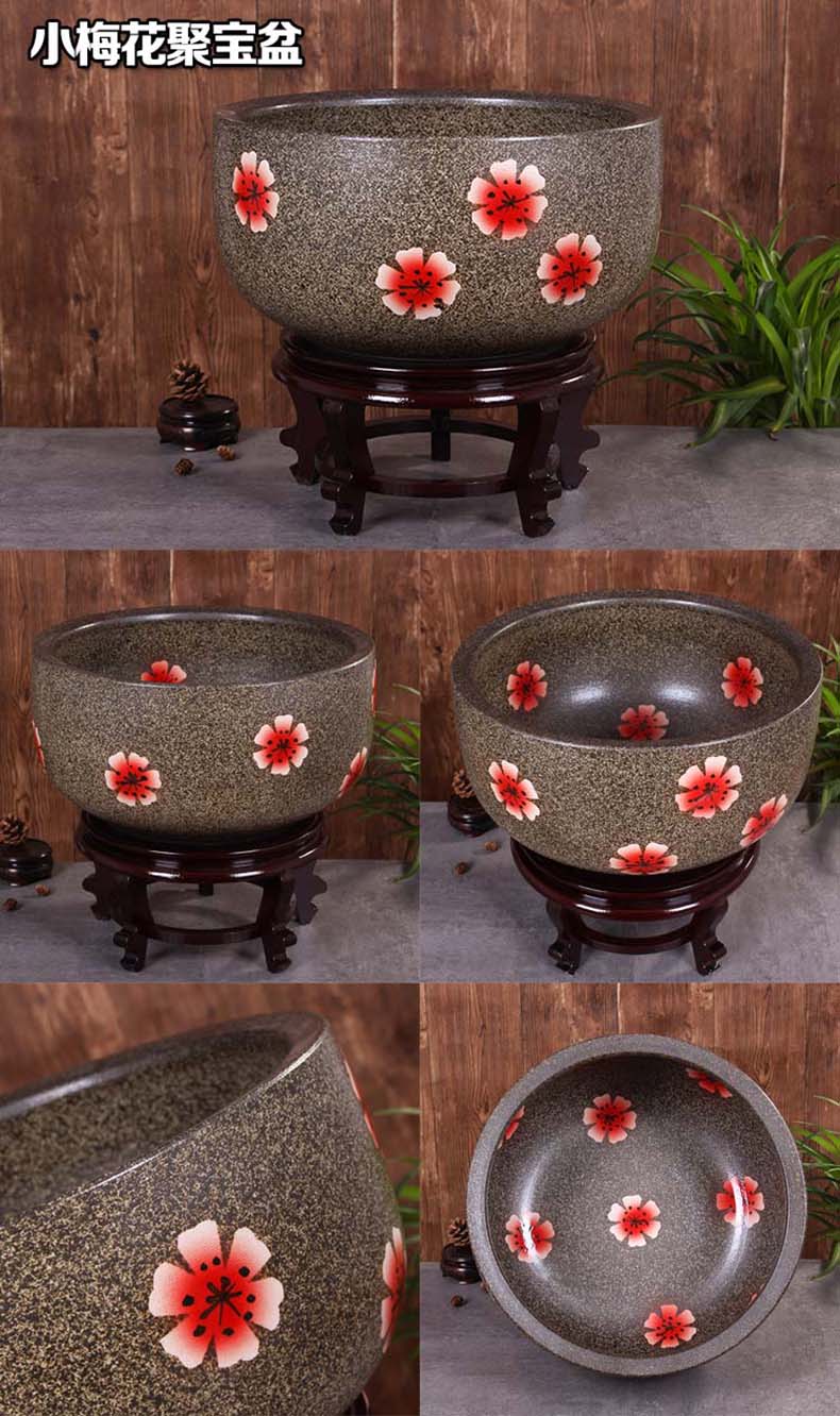Jingdezhen ceramic aquarium large basin of blue and white sleep keep goldfish bowl lotus lotus tortoise GangPen furnishing articles in the living room