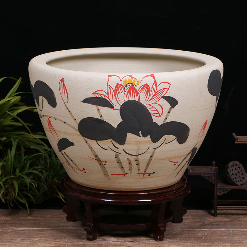 Jingdezhen ceramics sitting room aquarium office furnishing articles tank yard VAT koi fish basin tortoise cylinder