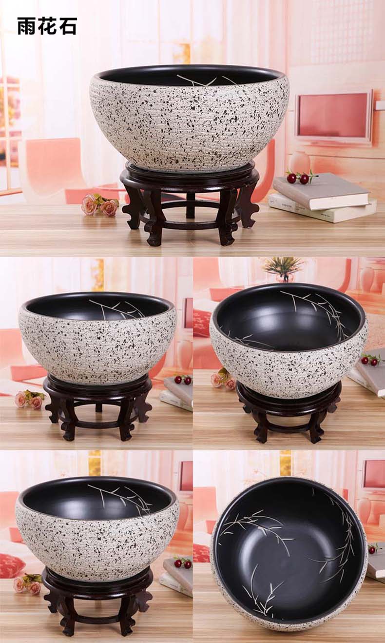 Jingdezhen ceramic aquarium package mail hand - made desktop furnishing articles large turtle pond lily goldfish bowl lotus feng shui basin