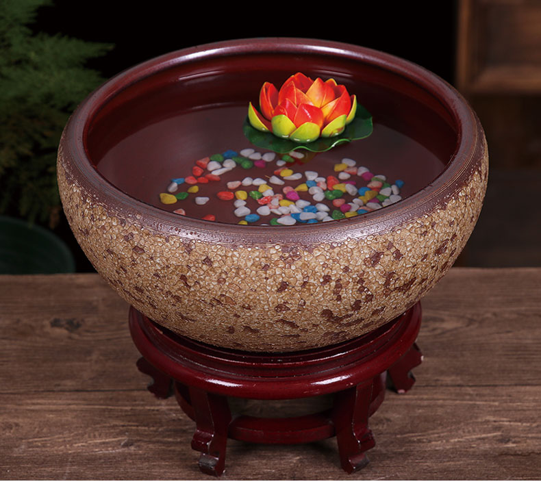 Jingdezhen ceramic aquarium desktop furnishing articles geomancy fortune restoring ancient ways goldfish bowl lotus lotus basin large tortoise