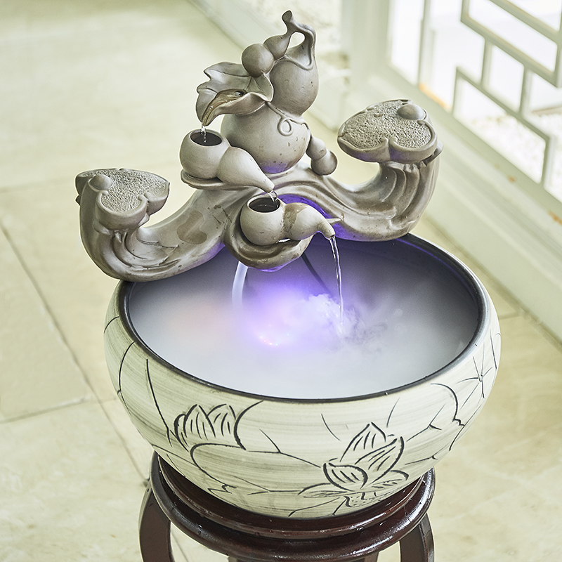 Creative new Chinese be born lucky furnishing articles and retro nostalgia ceramic water fountain in the sitting room porch office decoration