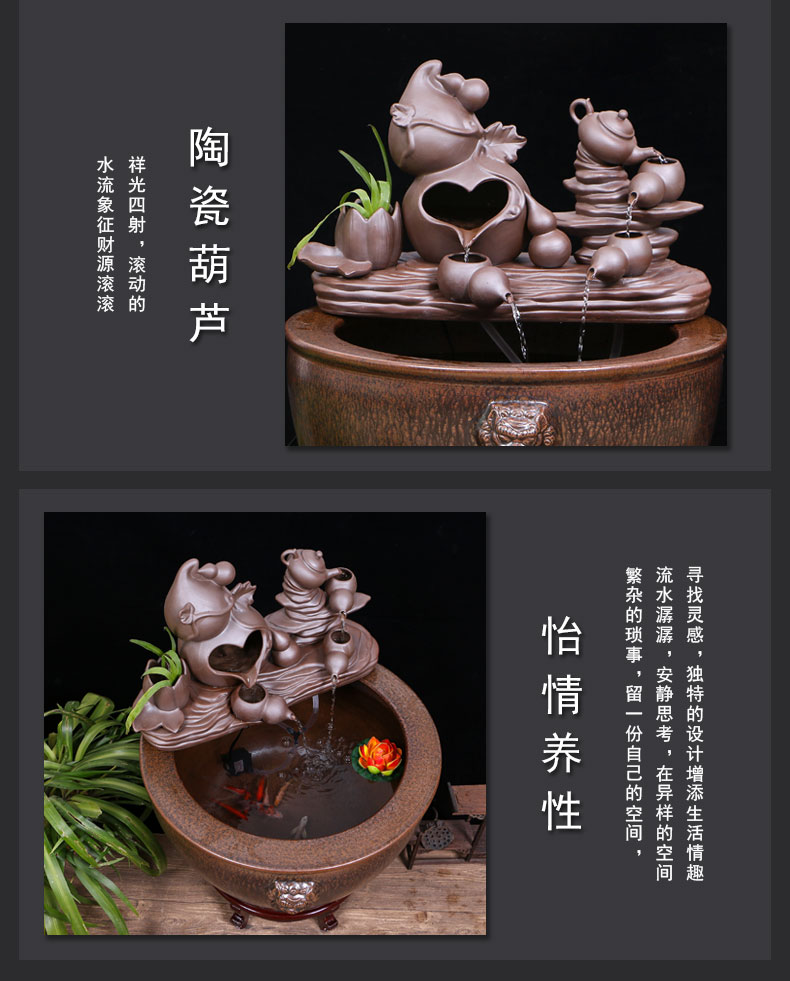 Jingdezhen ceramic water tank brocade carp goldfish bowl lotus the yard landing furnishing articles lucky lion ear and cylinder