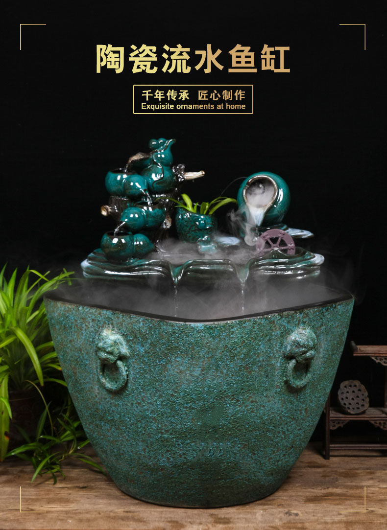 Jingdezhen thick some ceramic porcelain basin of aquarium water lily lotus large cylinder cylinder tank tortoise goldfish bowl lotus basin water furnishing articles