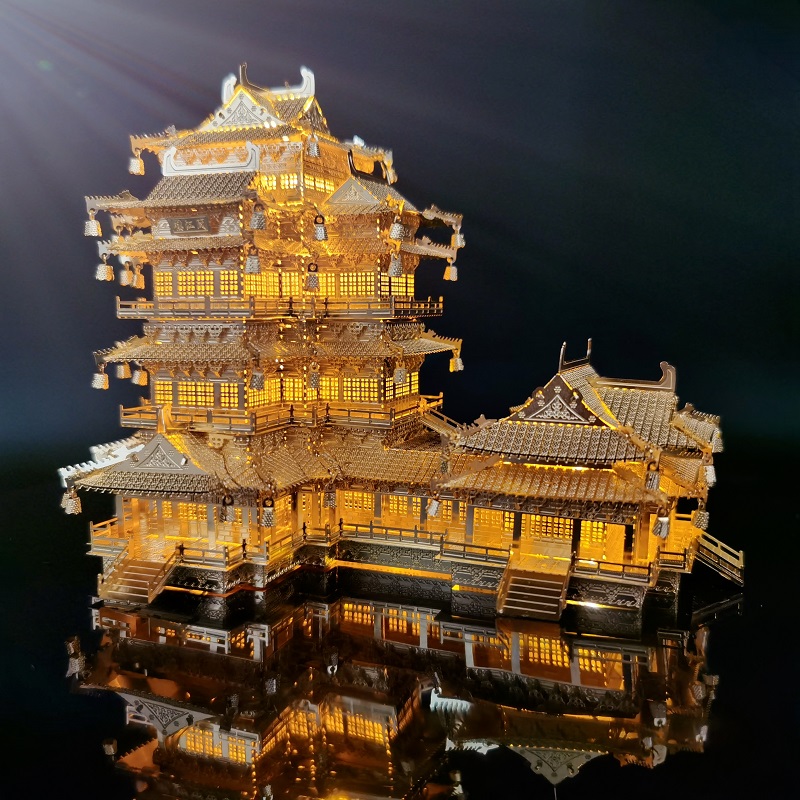 3D metal puzzle Yuanmingyuan Notre Dame Cathedral Vassili Church Yuejiang Building Drunken night building Ancient drama building model