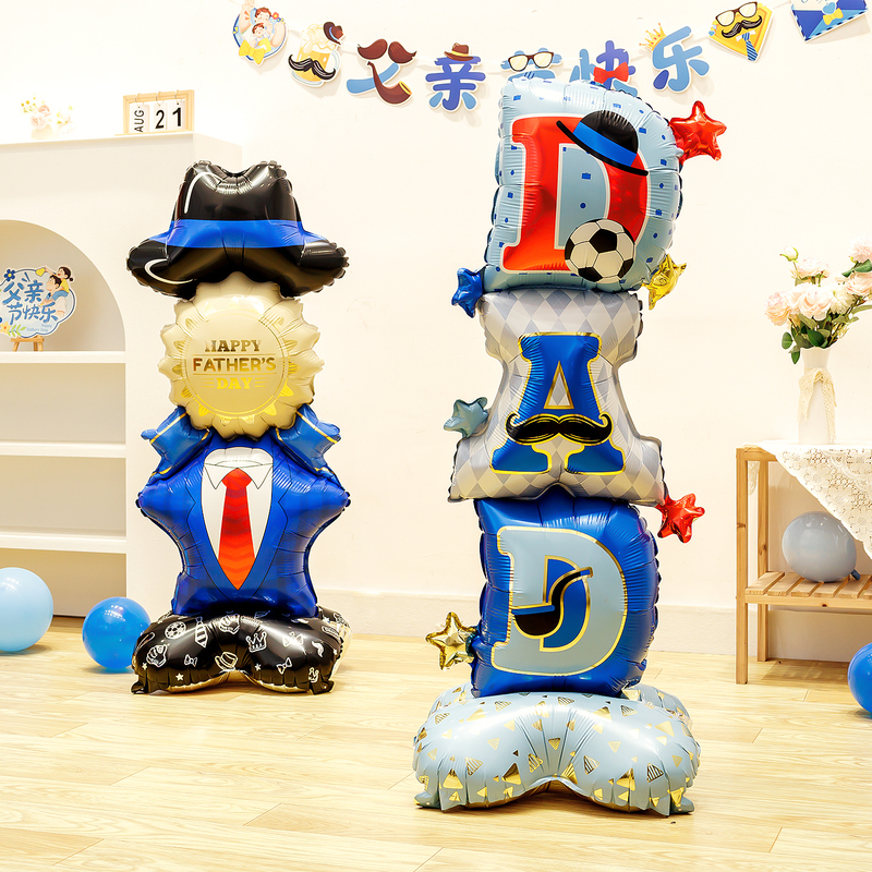 Father's Day Standing Balloon Decorations for Shopping Malls, Stores, Kindergartens, Thank You to Dad Activities, Atmosphere Decorations, Scene Setup