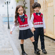 Kindergarten Garden Clothing Spring Autumn Clothing Yinglun College Wind Childrens Class Autumn Sweater Primary School Childrens School Uniforms Three Suits