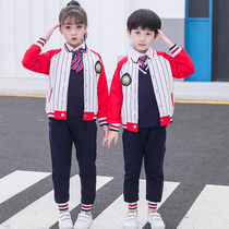Kindergarten Garden Clothing Spring Autumn Clothing Yinglun College Wind Children Striped Class Clothing Elementary School Students School Uniform Autumn Winter Sports Suit