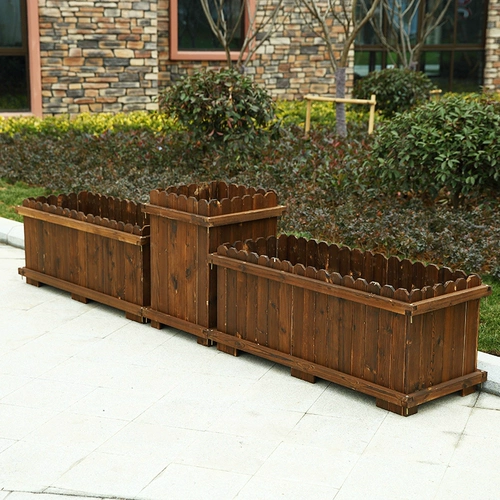 Антикоррозивная деревянная цветочная коробка Карбонизированная сплошная деревянная котла